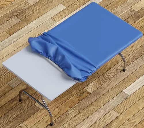 Miniatura 35 de Sorfey Mantel ajustado con elástico, vinilo con parte trasera de franela, se adapta a mesa de 24 x 48 pulgadas, rectangular, a prueba de agua, fácil