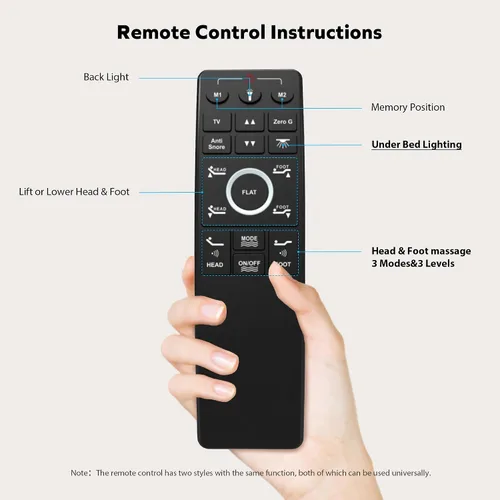 Miniatura 7 de EGOHOME Marco de cama ajustable individual XL con control remoto inalámbrico, base de cama eléctrica ajustable independiente con inclinación