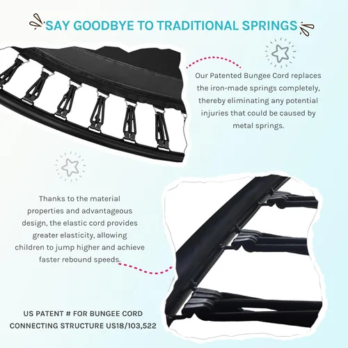 Miniatura 2 de SkyBound Trampolín sin Resortes de 14 PIES 12 PIES 10 PIES 8 PIES 6 PIES para Niños y Adultos - Trampolines Recreativos con Revestimiento