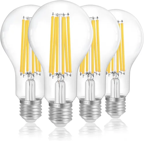 Miniatura 9 de FLSNT Bombillas LED Edison equivalentes a 100 W, bombillas LED A21 regulables de 12 W, 1600 LM, 2700 K blanco suave, CRI90, base E26, paquete de 8