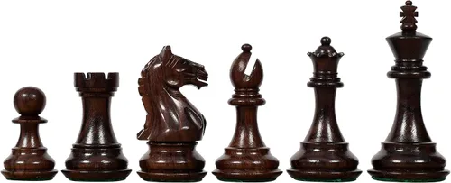 Miniatura 2 de Fierce Knight Staunton Wooden Chess Pieces – 3.5" King in Indian Rosewood & Boxwood for Tournament and Collector Use