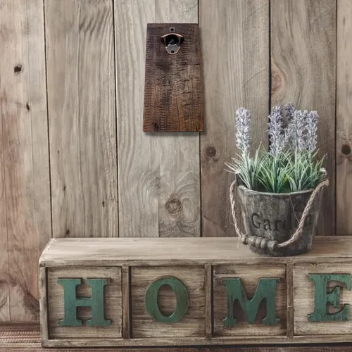 Miniatura 8 de Rustic Farmhouse Bottle Opener with Oil Rubbed Bronze Hardware - Includes Upgraded Magic Magnet Catch - Mancave, Bar, Outdoors