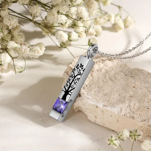 Miniatura 5 de RIPFEVURN Pequeñas mini urnas para cenizas humanas, recuerdo para adultos, hembra, hombre, árbol de la vida, joyería de cremación, collares de urna