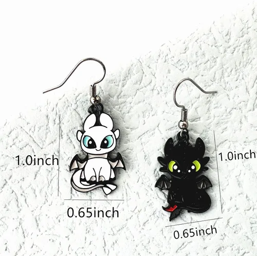 Miniatura 2 de Aretes de dragón tran, dibujos animados de anime, aretes de furia, regalos para hombres, mujeres y niñas