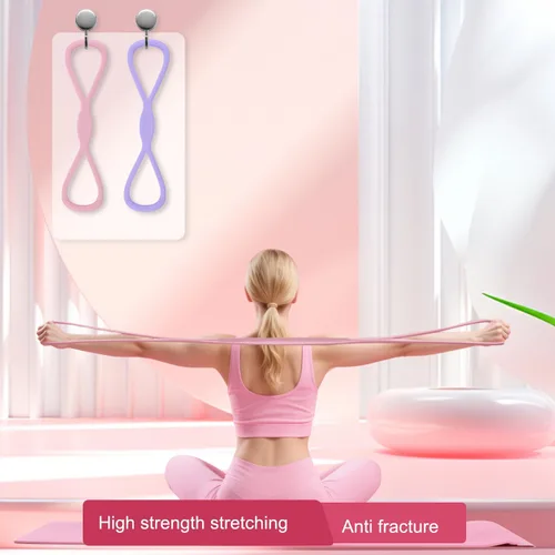 Miniatura 5 de Figura 8 bandas de resistencia para mujeres y hombres, cuerdas elásticas de entrenamiento de espalda, bandas de resistencia de ejercicio con asas