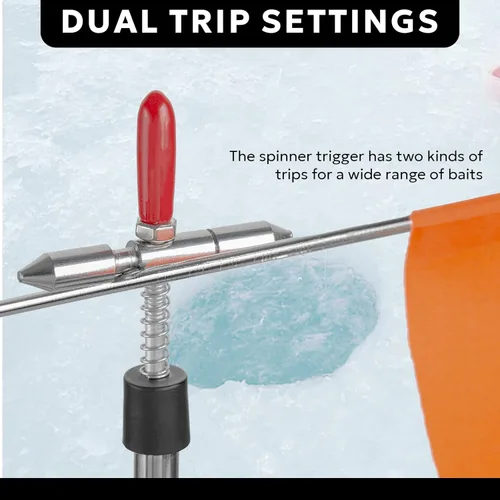 Miniatura 4 de SF Punta de pesca en hielo plegable con banderas de poste naranja/10.6'' Accesorios de pesca en hielo térmicos a prueba de congelación con banderas
