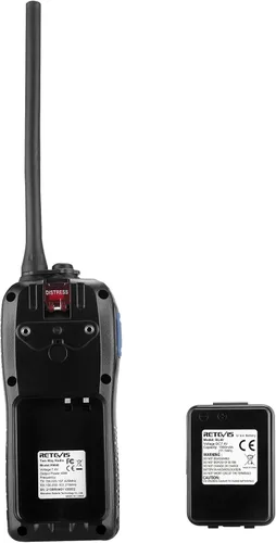 Miniatura 9 de Retevis Radio marina RM40 con GPS, llamada de socorro DSC, alarma de mafia, radio de mano flotante impermeable IP67, alerta meteorológica NOAA