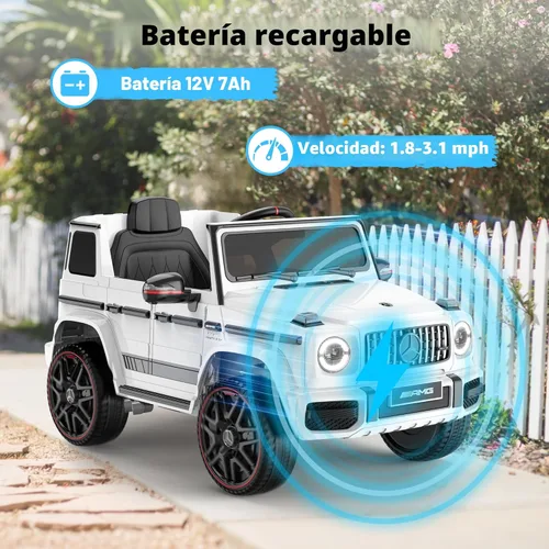 Miniatura 4 de ANPABO Coche con licencia Mercedes-Benz G63 para niños, coche de 12 V para montar con control remoto para padres, faros LED, reproductor de música