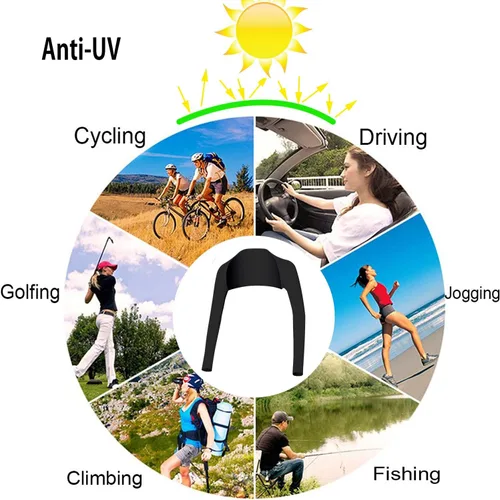 Miniatura 27 de Chal refrescante manga para brazo con agujero para los dedos, protección solar para mujeres y hombres para golf, equitación, conducción