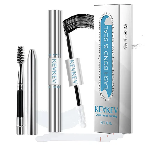 KevKev Pegamento de pestañas impermeable con cepillo de pestañas, removedor de pestañas, hisopos de algodón, pegamento para pegar y sellar pestañas,