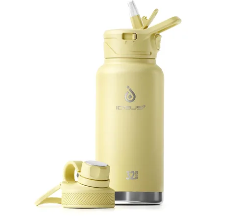 Miniatura 39 de IDEUS Botella de agua aislada de 12 onzas, botella de agua aislada de acero inoxidable para la escuela, botellas aisladas con pajitas a prueba