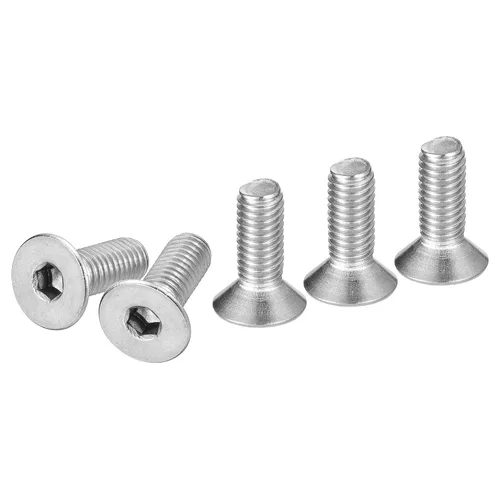 Miniatura 30 de DTGN Tornillos de cabeza plana M3-0.020 x 1.378 in, paquete de 50 tornillos de cabeza plana de acero inoxidable 304, rosca completa, pernos