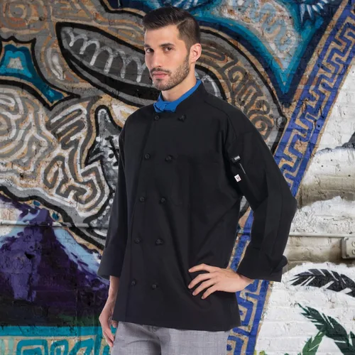 Miniatura 5 de Uncommon Threads Abrigo de chef clásico unisex con nudo