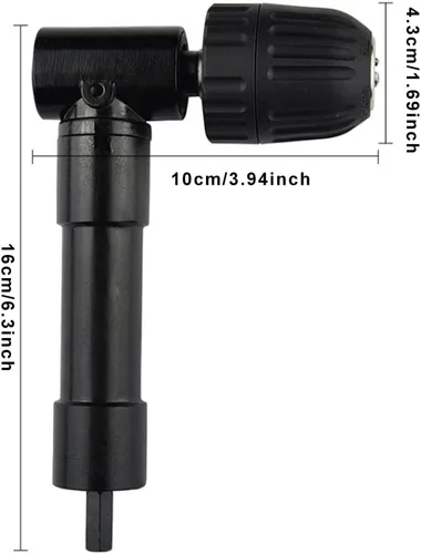 Miniatura 2 de JIANWEI Accesorio de taladro de ángulo recto de 0.031-0.394 in, extensión de curva de perforación de 90 grados, herramienta de extensión de taladro