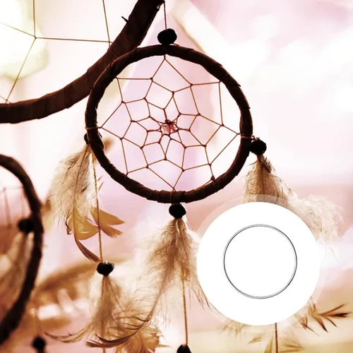 Miniatura 5 de 10 anillos de metal de 2 pulgadas para manualidades, aros de plata, anillos florales de macramé, para manualidades, suministros de atrapasueños