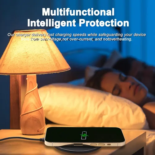 Miniatura 7 de Cargador inalámbrico rápido, paquete de 2 unidades, almohadilla de carga inalámbrica de 15 W compatible con iPhone 16/15/14/13/12 Pro Max SE XR