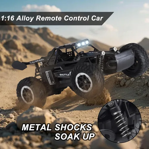 Miniatura 3 de Coche de control remoto RC Cars 1:16 All Terrain Monster Truck LED, 2WD Off Road Hobby RC 2.4GHz de alta velocidad, 20 Km/h RC Car Juguetes Regalo
