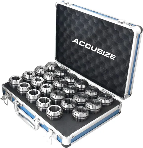 Miniatura 3 de Accusize Industrial Tools Juego de 23 pinzas Er40, tamaño de 1/8 a 1 pulgada en caja fuerte ajustada, 0223-0935