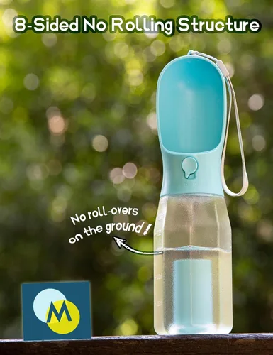 Miniatura 5 de Botella de agua portátil para perros pequeños, dispensador de cuencos de viaje 3 en 1 para mascotas con contenedor de alimentos y soporte para bolsa
