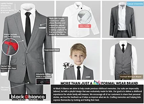 Miniatura 6 de Black n Bianco Signature - Traje completo para niño, ajustado