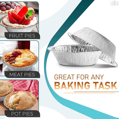 Miniatura 4 de Mini moldes para tartas de 2.9 pulgadas, paquete de 200 moldes desechables de papel de aluminio para tartas, duraderos y apilables, aptos