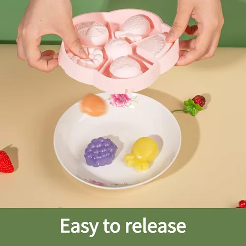 Miniatura 6 de Moldes de paletas de 5 piezas, lindas bandejas de paletas con formas de frutas, molde de silicona sin BPA para helados para congelador, hecho