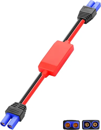 CERRXIAN Conector EC5 hembra a macho, cable de extensión 10AWG EC5 con placa anti-reversa para cargador de batería de avión RC - 7.87 pulgadas
