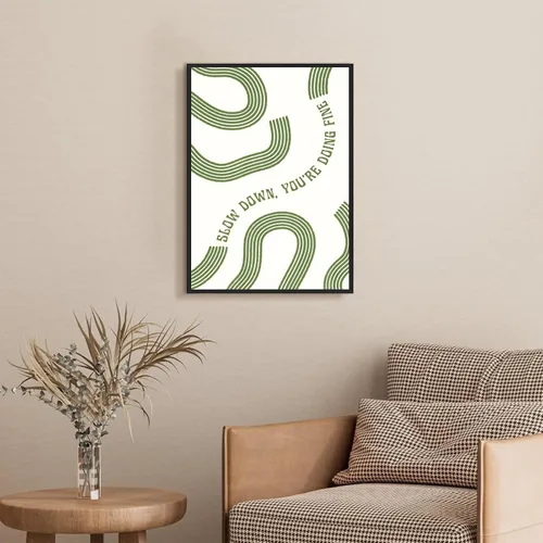 Miniatura 4 de Arte de pared "Slow Down You’re Doing Fine" Retro Minimalista Motivacional Cita Musical Póster Inspirador Letras de Canciones de Media Siglo en Tela
