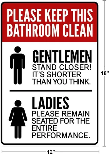 Miniatura 3 de Póster impreso con texto en inglés «Warning Please Keep This Bathroom Clean Notice Cool Note», 12 x 18 pulgadas