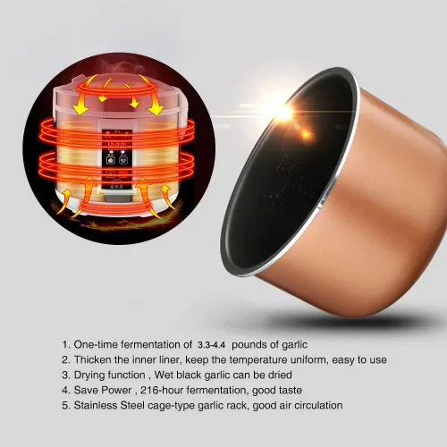 Miniatura 4 de Fermentador de ajo negro 6L completamente automático todo en uno Control inteligente Máquina de fermentación Máquina de fermentación Olla eléctrica