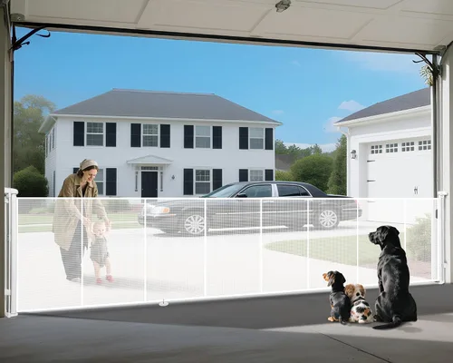 Miniatura 13 de Puertas retráctiles para bebés de 236 pulgadas, puerta para perros extra ancha, puerta de seguridad para niños y mascotas de 42 pulgadas de alto