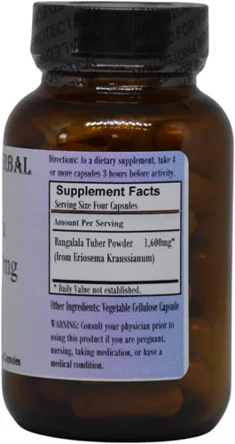 Miniatura 2 de Barlowe's Herbal Elixirs Bangalala (Eriosema Kraussianum) Cápsulas en polvo 400 mg por cápsula Hierba de vitalidad masculina sudafricana 60