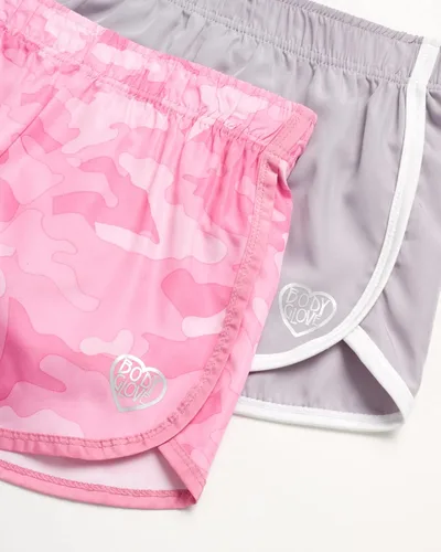 Miniatura 3 de Body Glove Pantalones cortos para niñas, paquete de 4 pantalones cortos de gimnasio con delfín de rendimiento atlético (7-12)