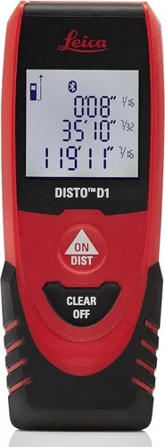 Miniatura 10 de Leica DISTO D1 Medidor de distancia láser de 120 pies con Bluetooth 4.0, negro/rojo