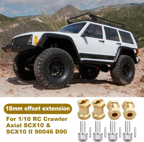 Miniatura 4 de 4 extensiones de cubos de rueda de latón RC de 0.472 pulgadas, espaciadores de ruedas, adaptador de unidad hexagonal para 1/10 RC Crawler Axial