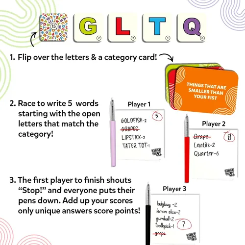 Miniatura 3 de Skillmatics Juego de mesa y cartas: juego de primera a 5, categoría con un toque, perfecto para fiestas, familia, noche de juegos, pensamiento