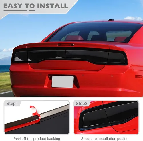 Miniatura 6 de JeCar Cubierta de luz trasera ahumada luz trasera para 2011 2012 2013 2014 Dodge Charger Accesorios exteriores