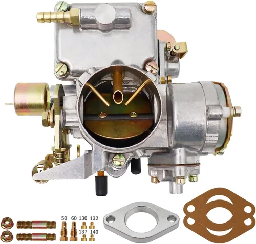 Carburador 37 Pict-3 para VW Beetles Super Beetles 1971-1979 Puerto Doble 1600cc Refrigerado por Aire Tipo Motor 12V Estrangulador Eléctrico