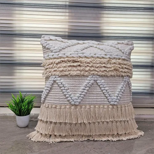 Miniatura 11 de Trade Star Funda de almohada Kilim de 100% algodón, estilo bohemio, copetudo, funda de almohada del suroeste, funda de cojín decorativa tejida a