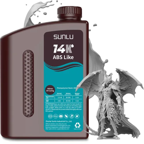 Miniatura 31 de SUNLU 1000G de resina tipo ABS para impresora 3D, fotopolímero de curado UV de 405 nm de rápido secado para impresoras 3D LCD/DLP/SLA de 2K 4K 6K