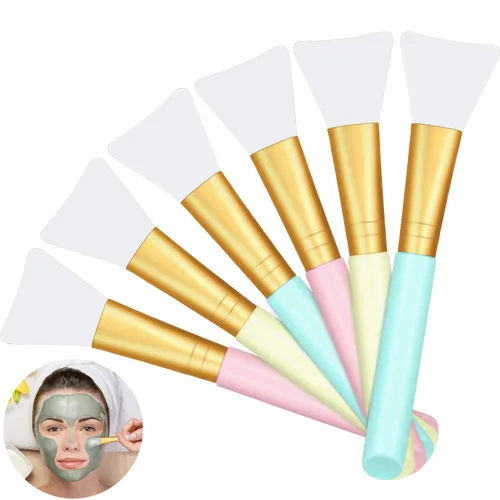 Boao 12 cepillos de silicona para máscara facial, cepillo aplicador de máscara de barro facial de silicona suave para máscara de dormir, máscara de