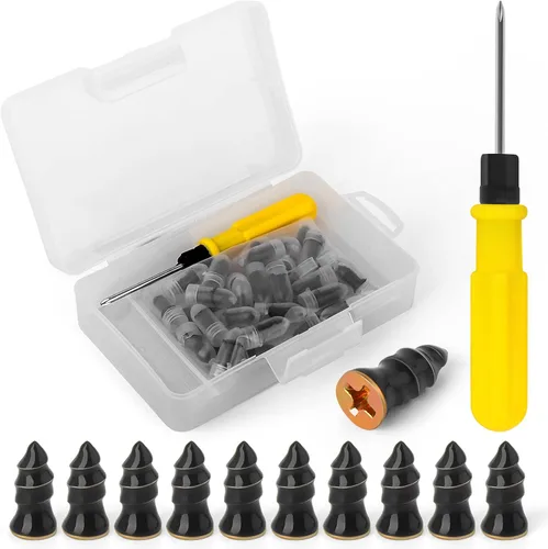 Miniatura 8 de MEANLIN 40 piezas de clavos de goma para reparación de neumáticos, tornillos de goma para reparación de neumáticos al vacío, negro, herramienta