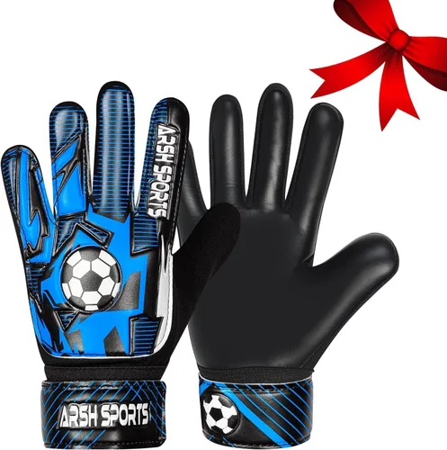Miniatura 17 de Guantes de portero de fútbol para niños, guantes de portero para jóvenes niños y niñas con palma de látex de 4MM, antideslizantes, protección doble