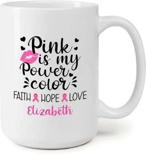 Miniatura 18 de Taza personalizada para sobrevivientes de cáncer, taza de cáncer de mama, taza de cinta rosa, regalo para sobreviviente de cáncer de mama, taza
