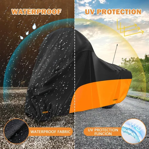Miniatura 4 de Cubierta para motocicleta Tokept, con ventilaciones, cubierta para bicicletas de tierra, para diferentes modelos de touring Harley Davidson Road
