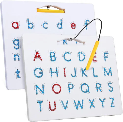 Tablero magnético de trazado del alfabeto, tablero magnético de letras ABC, tablero de dibujo con imanes, tablero de dibujo preescolar, juguetes de