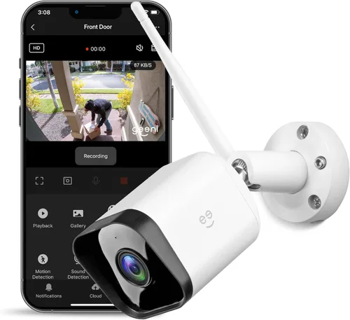 Miniatura 10 de Geeni Hawk 3 - Cámara de seguridad inteligente para exteriores de 4 MP - Cámara de vigilancia WiFi Ultra HD 2K con visión nocturna a color, alcance