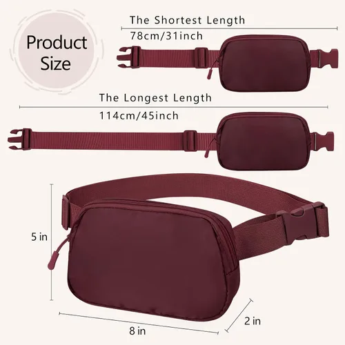 Miniatura 199 de Riñonera cruzada para mujeres y hombres, bolsa para cinturón para senderismo con correa ajustable, riñonera para correr, entrenamiento, deportes