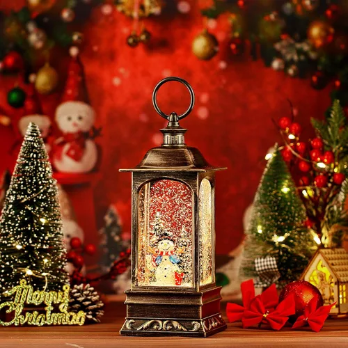 Miniatura 3 de Globos de nieve de Navidad con música, linterna de muñeco de nieve con temporizador de 6H, linterna de Navidad iluminada para decoraciones de Navidad