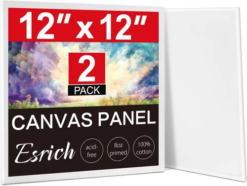 Miniatura 16 de ESRICH Lienzos para pintar de 8 x 10 pulgadas, paquete de 14 tableros de lienzo en blanco a granel, lienzo de algodón para pintura al óleo, acrílico